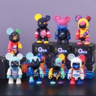 🌟 พร้อมส่ง 🌟 MINISO Qee Cosmos ลาย Galaxy อวกาศ Figures Mystery box Blind box ลิขสิทธิ์แท้ของใหม่ Bearbrick color vision