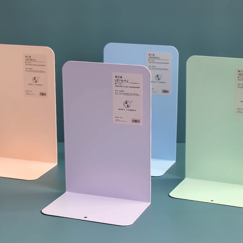 <มาแล้ว! พาสเทล > NEJA ที่จัดหนังสือ ตัวL แบบเหล็ก :: 2ชิ้น :: 8 สี พาสเทล Book Organizer ที่ตั้งหนังสือ ฉากตั้ง