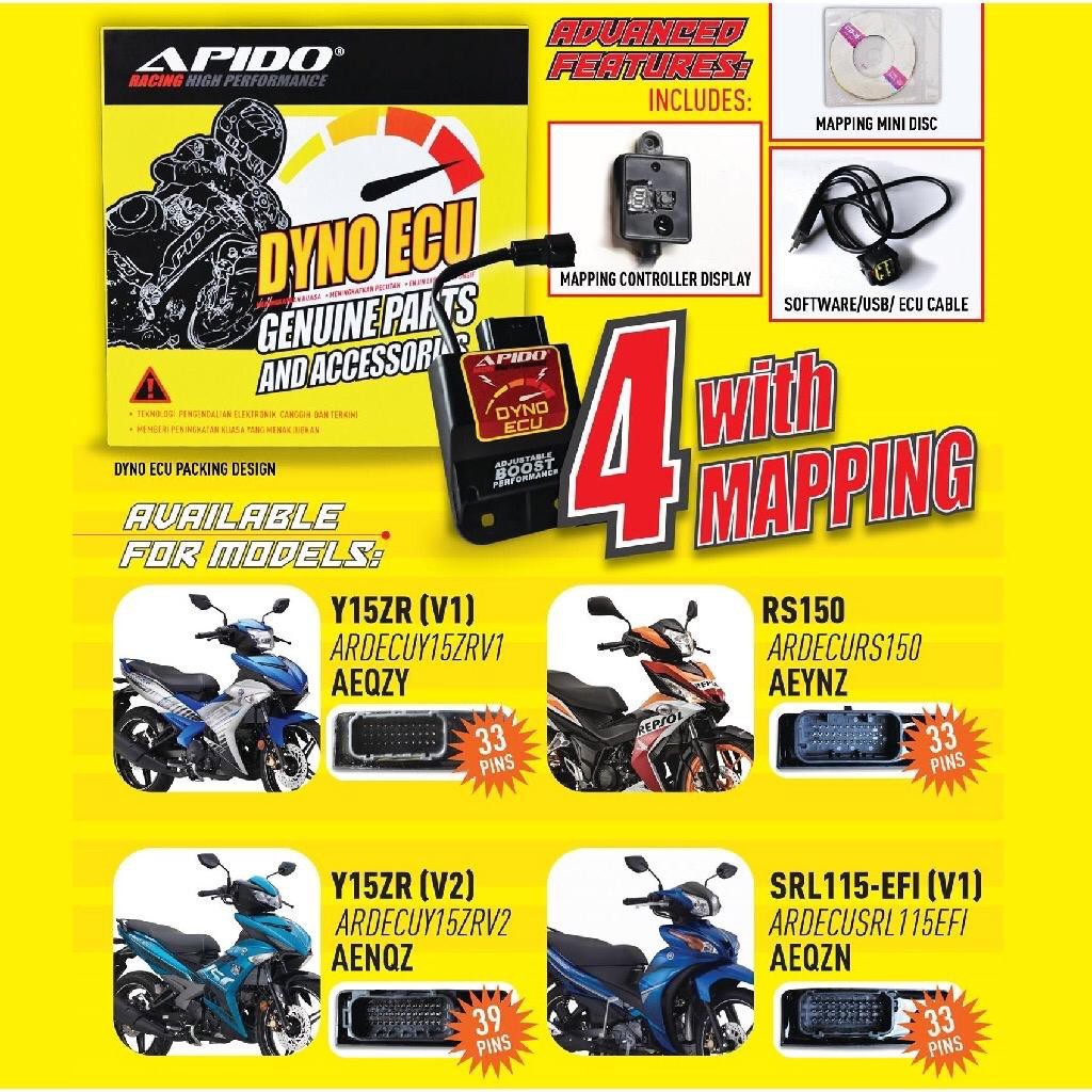 ECU Racing Apido Dyno ECU Y15 / RS150 / SRL115 FI