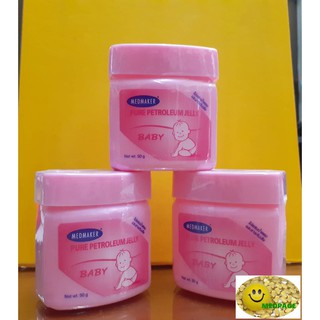 วาสลีน Medmaker Pure Petroleum Jelly Baby ปิโตรเลียม เจลลี่ เบบี้ ขนาด 50g   1 กระปุก( สูตรสำหรับทารก )