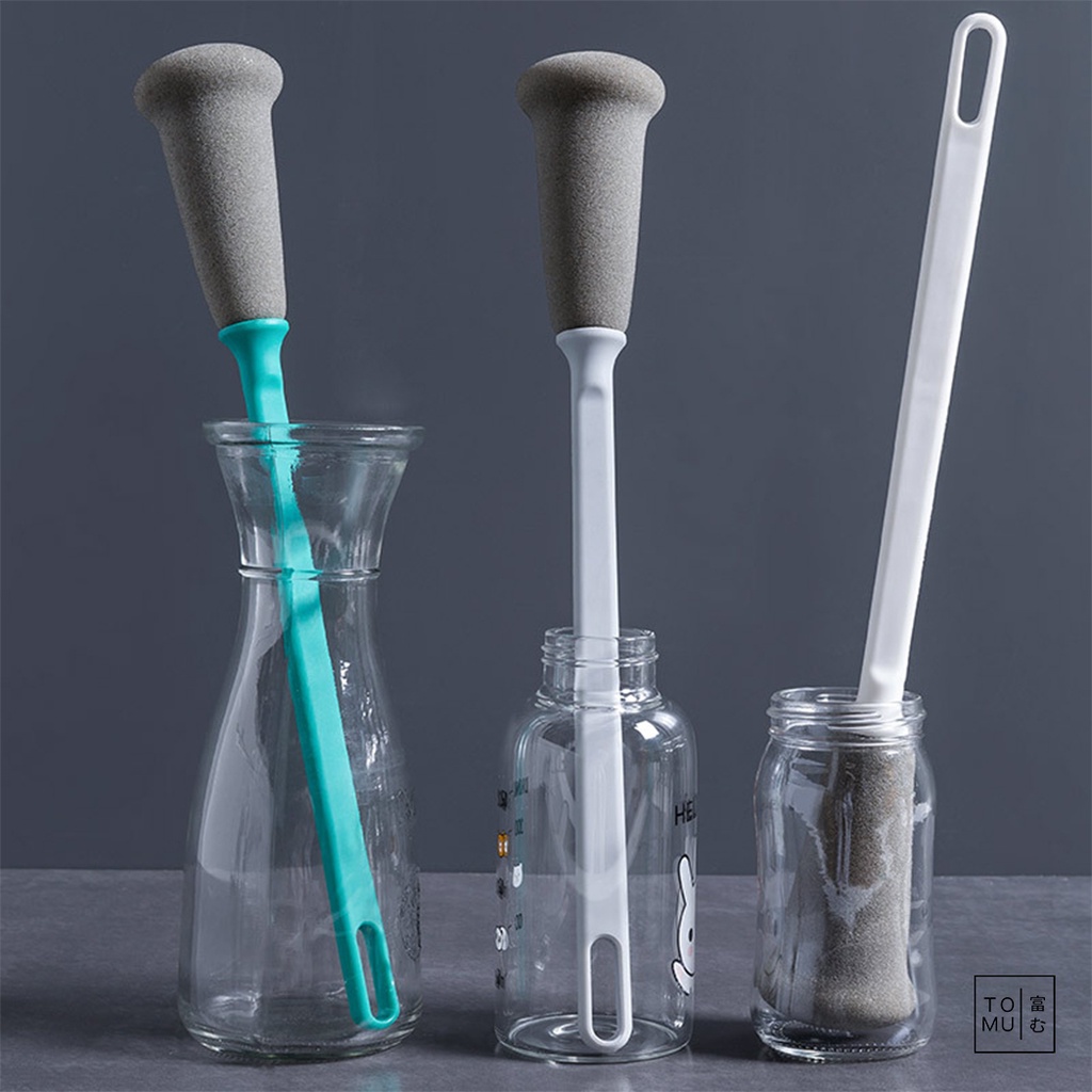 [พร้อมส่ง] Tomuhouse แปรงล้างขวด ฟองน้ำล้างขวด ฟองน้ำนิ่ม ขนาด 30.5 cm มีให้เลือก 3 สี ล้างแก้ว ล้างขวด