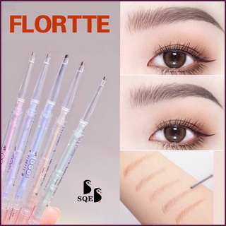 【พร้อมส่ง】FLORTTE ดินสอเขียนคิ้ว แบบสองหัว กันน้ํา กันเหงื่อ【รับประกันของแท้】