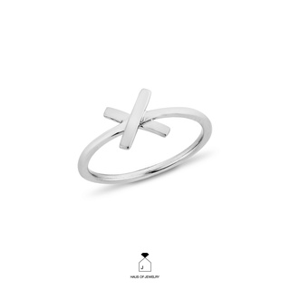 Haus of Jewelry - SIMPLE SOLE X RING แหวนเงินแท้