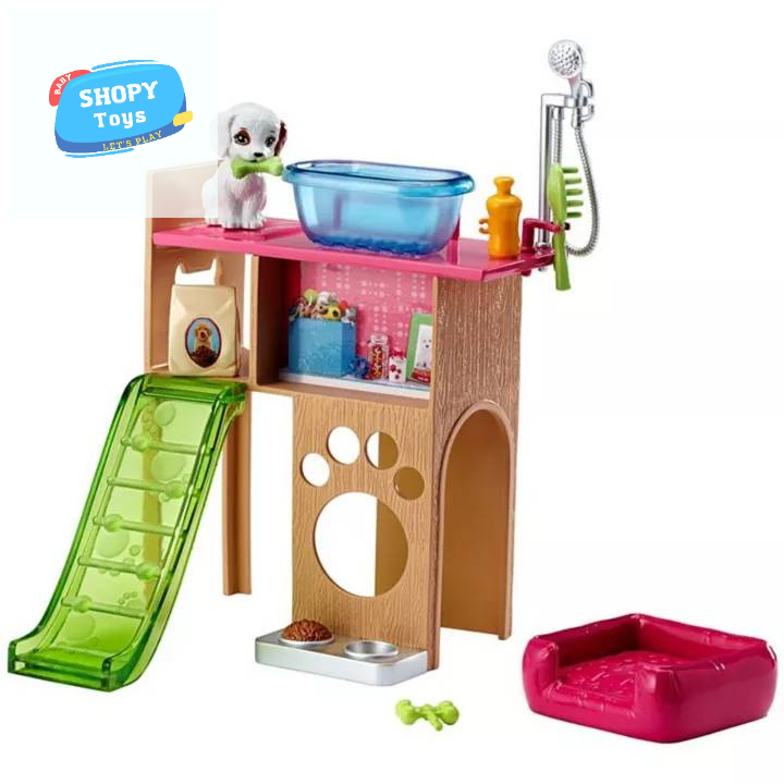 Barbie® Pet Station & Puppy Playset บาร์บี้ อุปกรณ์ชุดอาบน้ำสุนัข ของเล่น babyshopy