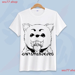 เสื้อยืดโอเวอร์ไซส์wu77 shop New เสื้อยืด Gintama Sakata Gintoki Animation ต่อพ่วงเสื้อยืดสองมิติขายส่งเสื้อผ้าคู่นักเรี