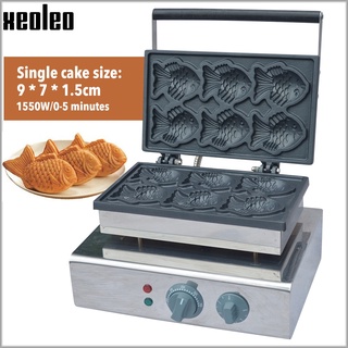 เครื่องไทยากิ เตาขนมไทยากิTaiyaki ปลาเครื่องทำวาฟเฟิลไฟฟ้า6 Pcs เค้กปลา Baker Bakeware Commercial Non Stick