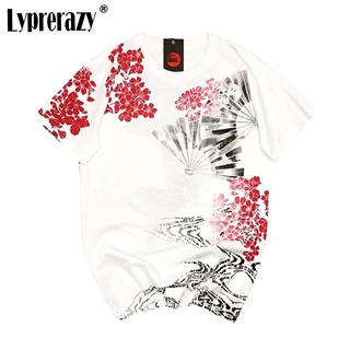 Lyprerazy เสื้อยืด ปักลายปลาคาร์พ ดอกไม้ สไตล์ญี่ปุ่น ฮาราจูกุ วินเทจ สําหรับผู้ชาย ผู้หญิง