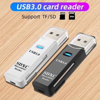 เครื่องอ่านการ์ด 2in1 USB 3.0 เครื่องอ่านการ์ดหน่วยความจำ Micro SD / TF / อะแดปเตอร์เขียนการ์ดหลายใบ ความเร็วสูง / อุปกรณ์เสริมสำหรับแล็ปท็อป