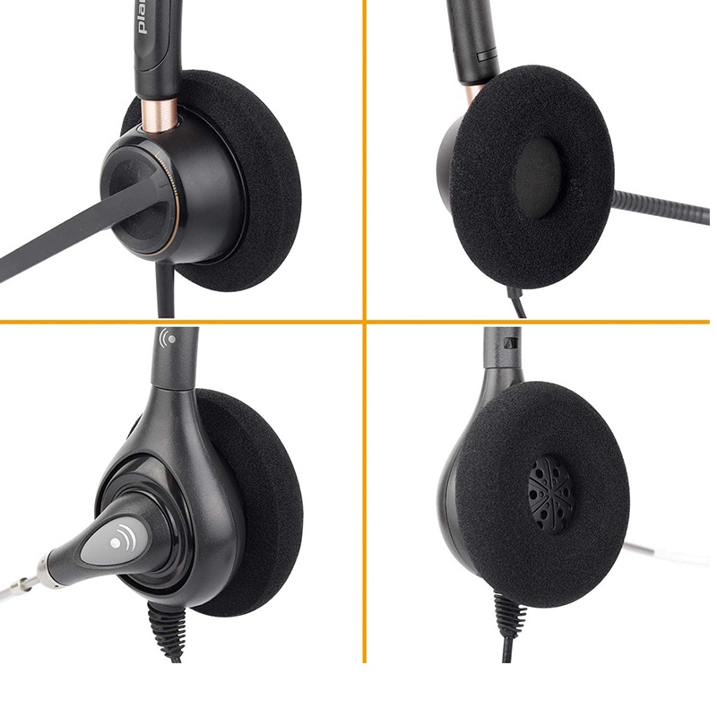หูฟังแผ่นรองหูฟังฟองน้ํา Earmuffs สําหรับ Plantronics SupraPlus และ HW251N Blackwire C225 3220 3210 H251