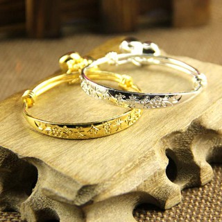 [สินค้าพร้อมส่ง สินค้าแพ็คคู่ราคาถูก ] กำไล กำไลข้อมือ ข้อเท้าเด็กแรกเกิด สินค้าแฟชั่น สีเงิน/สีทอง กำไลข้อเท้าเด็กแรกเก