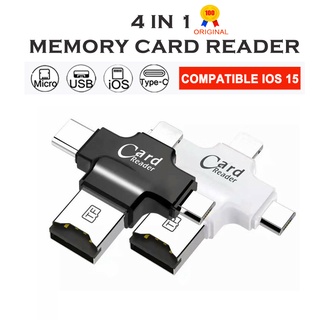 อะแดปเตอร์การ์ดรีดเดอร์ usb 4 in 1 type - c tf/sd สําหรับ android iphone