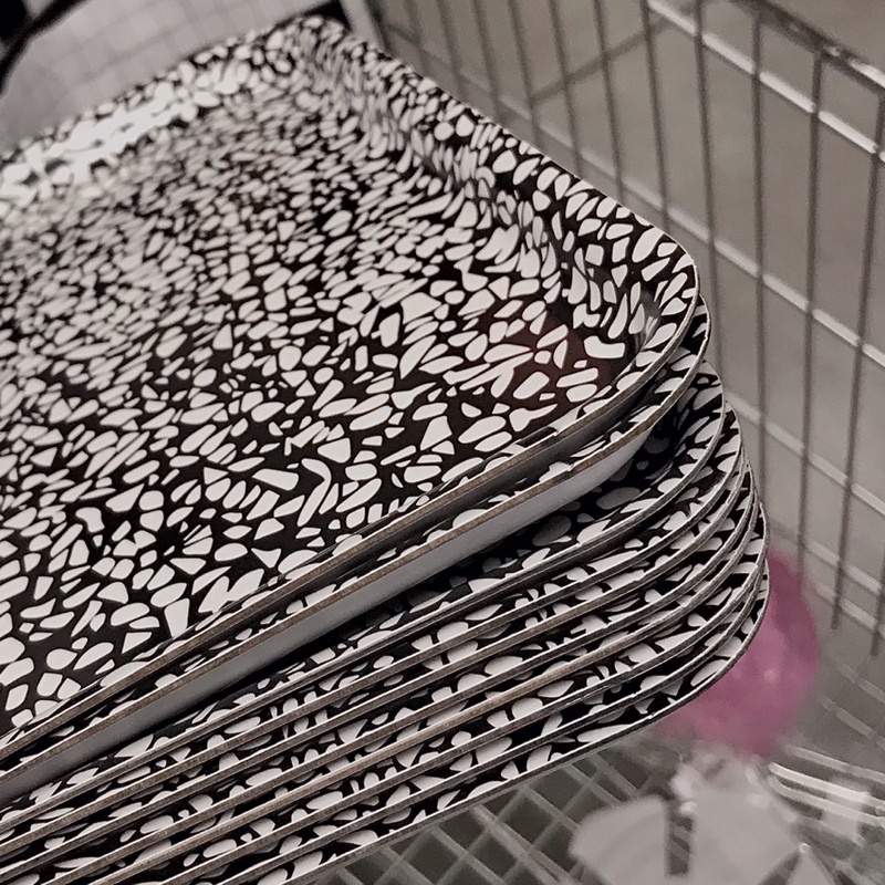 ( ✅พร้อมส่ง ราคานี้ถึงวันที่15✅ ) 🖤🤍 ถาดอีเกีย ถาดลายวัว ikea ถาดที่มีทุกบ้าน ถาดVÅRKUL วัวร์คุล หิ้