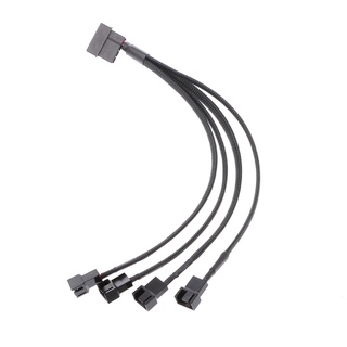 R* สายเคเบิลพัดลม PWM 1 เป็น 4 ทาง 4 pin Molex เป็น 3Pin 4Pin CPU สีดํา