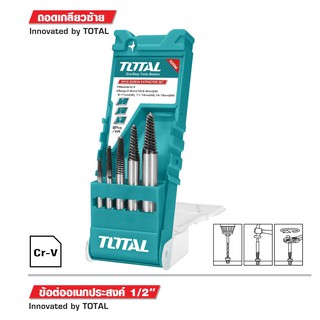 Total ถอนเกลียวซ้าย 3 - 18 มม. 5 ตัวชุด รุ่น TACSE0056 ( Screw Extractor ) ดอกถอนเกลียว ที่ถอนสกรู