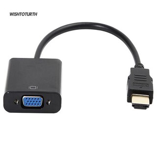 อะแดปเตอร์แปลงสัญญาณ WT 1080 P HDMI Male to VGA Female Video PC DVD HDTV TV