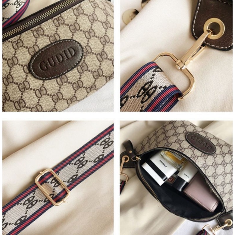 ลดพิเศษ (จัดส่งทันที) กระเป๋าคาดอกผญ กระเป๋าคาดเอวผญ งานสวยตรงปกหนังดีมีซิปหลัง