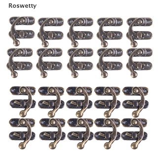 Roswetty Small Silver Hasp Latch Chest Lock Jewellery Wine Wooden Box Craft Hook + Screws PH