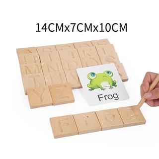 ของเล่น alphabet block แผ่นบอร์ดไม้ตัวอักษร