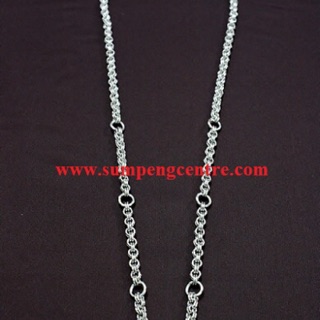 สร้อยสแตนเลสห่วงคู่เบอร์124- 28นิ้ว 7องค์(3 เส้น) Double ring stainless necklace no.124-28 inches 7 rings(3 เส้น)