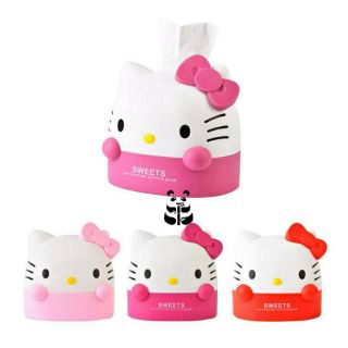 กล่องทิชชู่ กล่องทิชชู่ กล่องทิชชู่HELLO KITTY คิตตี้  กล่องใส่กระดาษทิชชู่พลาสติก Leather Tissue Paper B