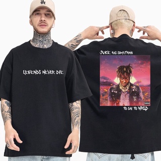 เสื้อยืดผู้ เสื้อยืด พิมพ์ลายนักร้อง Rapper Juice Wrld Legends Never Die สไตล์ฮิปฮอป S-5XL