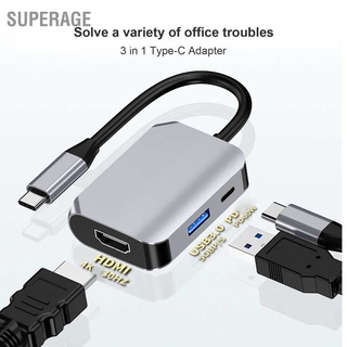 Superage 3 In 1 Type』C Docking Station To Hd อะแดปเตอร์เชื่อมต่อมัลติมีเดีย / อินเตอร์เฟส / Usb 3.0/PD