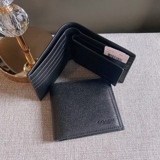 👑Fashionbrand100%👑หนังแข็ง  กระเป๋าสตางค์ชาย/C/O,A/C,H/ COMPACT ID WALLET C6331 F59112 BLACK