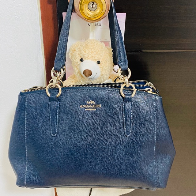 กระเป๋า Coach ของแท้ มือสอง F57523 สีกรมท่า ไม่มีสาย หนังสวย มีตำหนิ