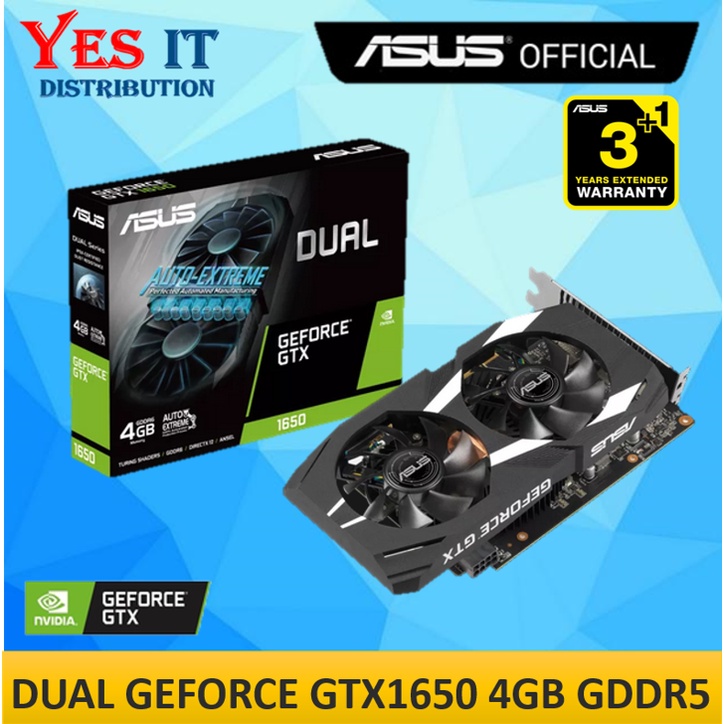 กราฟิกการ์ด ASUS DUAL GeForce GTX 1650 4GB GDDR5 (DUAL-GTX1650-4G)