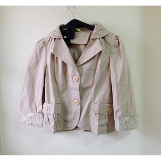 Jacket เสื้อคลุม แจ็คเก็ต ผ้าคอตตอนผสม ตัดเย็บเนี๊ยบ แบบเก๋มาก ไซด์ S สินค้าใหม่