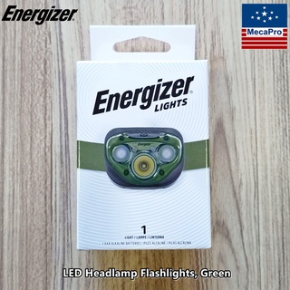 Energizer® Forest Green LED Headlamp with Smart Dimming Technology ไฟฉายคาดศีรษะ สีเขียว ไฟฉายแบบคาดหัว ไฟฉายคาดหัว