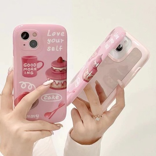 เคสโทรศัพท์มือถือ tpu นิ่ม แบบฝาพับกระจก ลายขนมหวาน สําหรับ iPhone 14 14promax 11 11PROMAX 12 12PRO 12PROMAX 13 13pro 13promax 14pro