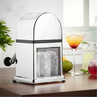 เครื่องบดน้ำแข็ง มือหมุน Ice Crusher Mini Iceเครื่องสแตนเลส Chopperคู่มือกรวยหิมะSmoothie Maker Ice Block Breaking