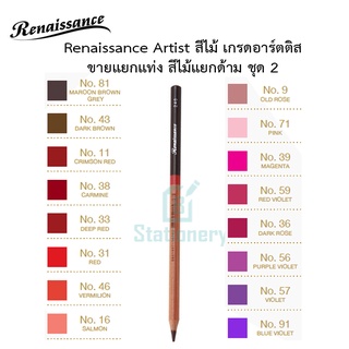 Renaissance Artist สีไม้ เกรดอาร์ตติส ขายแยกแท่ง สีไม้แยกด้าม ชุด 2