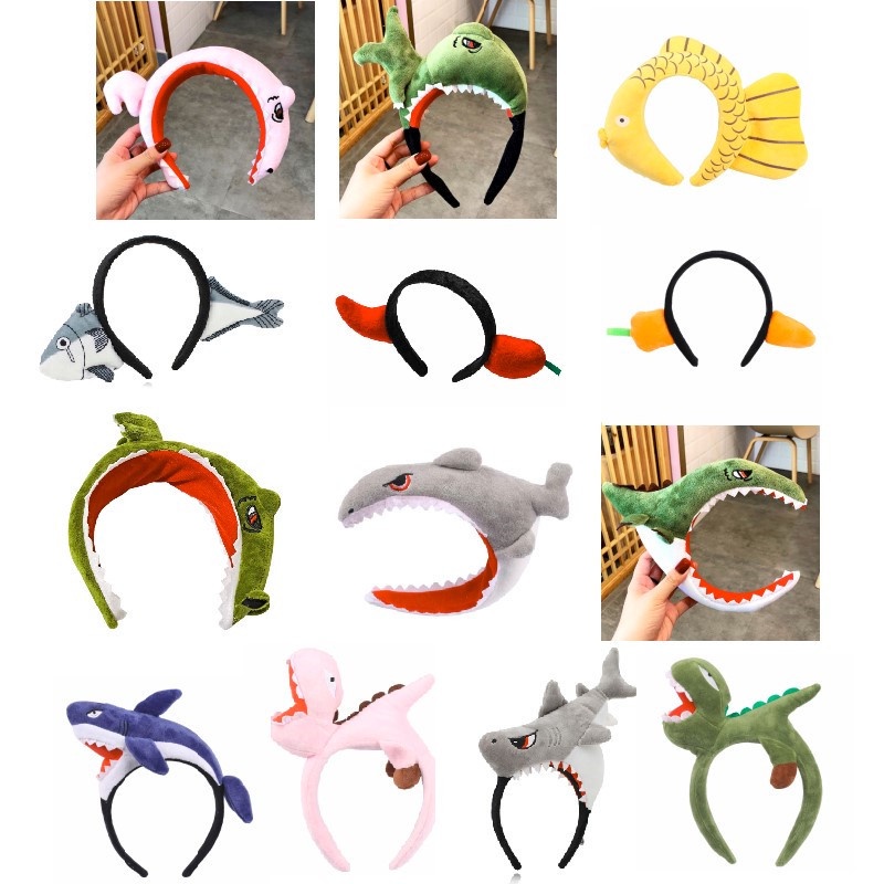 การ์ตูนตลก Headband Headdress ปลาทองจระเข้พริกไทยแครอท Photo Props วันเกิดสด Headdress ปาร์ตี้ฮาโลวีนต้องการผม band