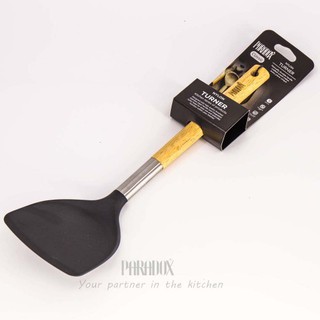 Paradox ตะหลิวไนล่อนด้ามไม้ Wooden Handle Wide Nylon Turner รุ่น  KT-3002