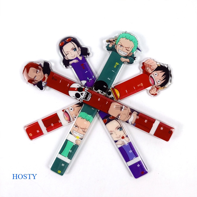 Hosty ไม้บรรทัด แบบพับได้ ลายการ์ตูนอนิเมะ One Piece 20 ซม. เครื่องเขียน ของขวัญ สําหรับเด็กนักเรียน 1 ชิ้น