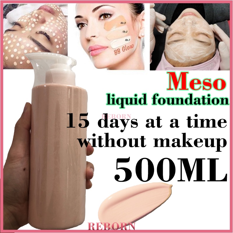 Reborn Meso BB Glow 500 มล. รองพื้น เมโสไวท์ ครีมรองพื้น ซูลาม เบดัค ติดทนนาน เครื่องสําอางกึ่งถาวร รองพื้นเข็มไมโคร