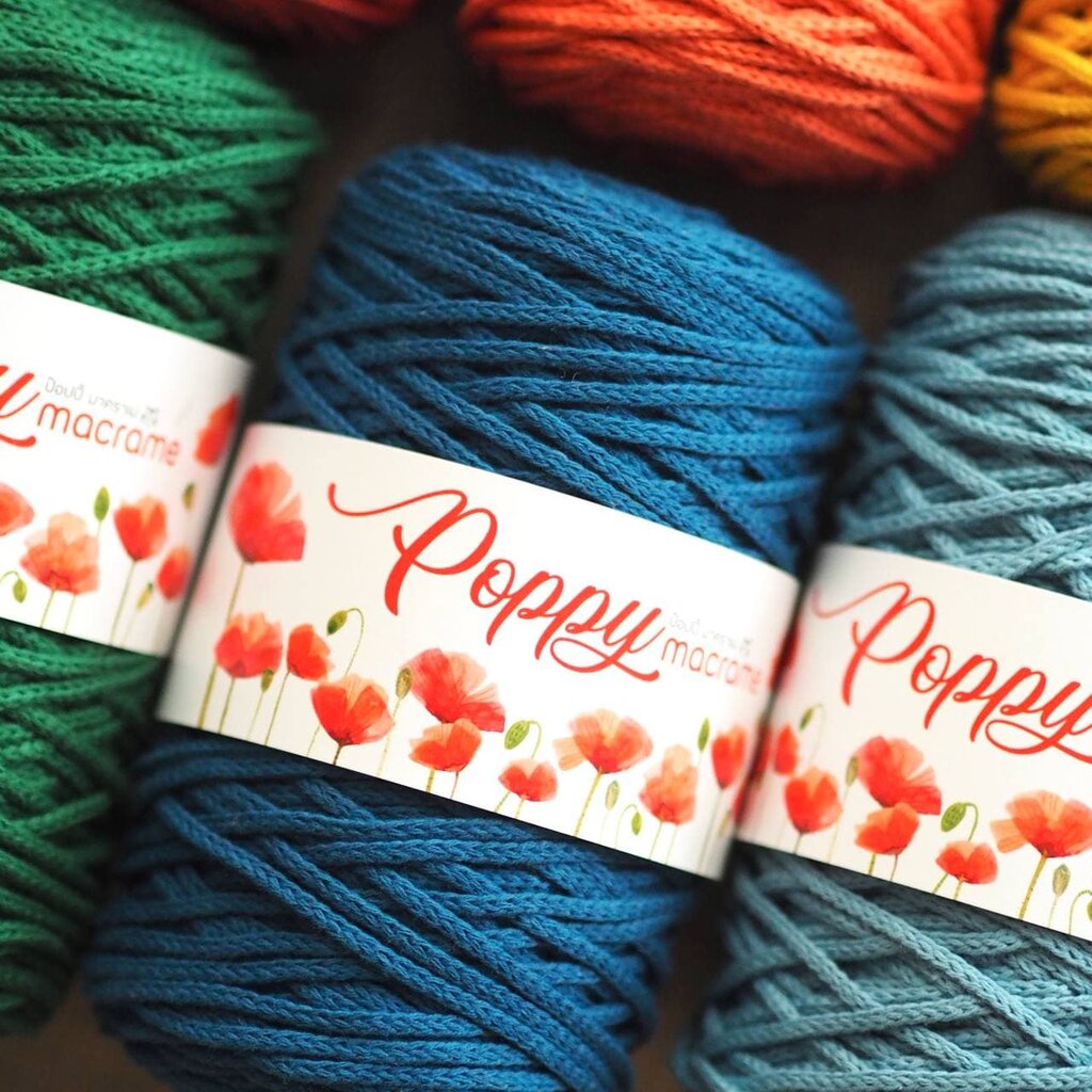 Poppy Macrame เชือกฟอก เชือกมาคราเม่ ขนาด 2.5 มม. หนัก 200 กรัม