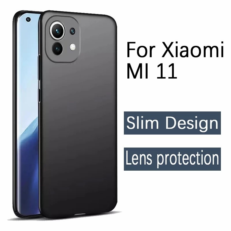 CASE XIAOMI MI11 MI 11 PREMIUM MATTE CASE กล้องป้องกันสีดํานุ่ม