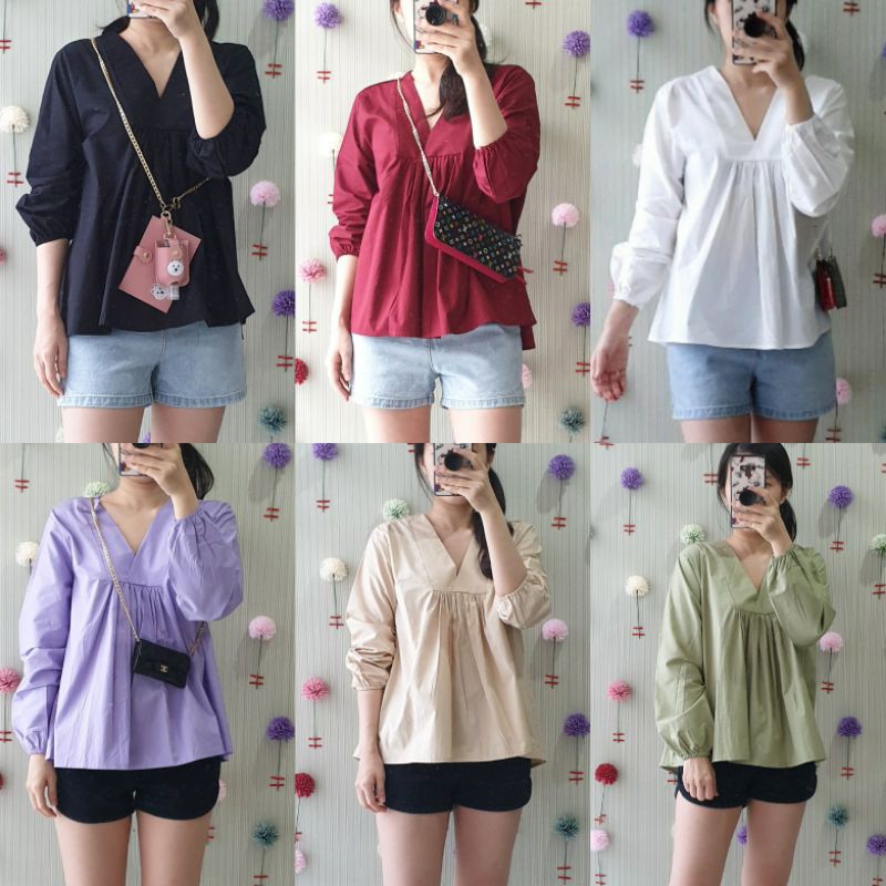 Hyun เสื้อท็อปเสื้อเบลาส์ Hyun