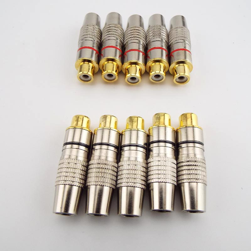 อะแดปเตอร์เชื่อมต่อ RCA Female Jack Plug 2/4/10 ชิ้นสําหรับสายเคเบิ้ล Coaxial Convertor