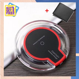 100% brand new Clear Qi Wireless Charger Charging Pad For Samsung IPhone With free Mens simple wallet