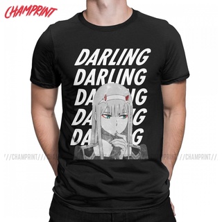 ใหม่ เสื้อยืดลําลอง ผ้าฝ้าย 100% แขนสั้น คอกลม พิมพ์ลายอนิเมะ Zero Two Darling In The FranXX ของขวัญ สําหรับผู้ชาย และผู