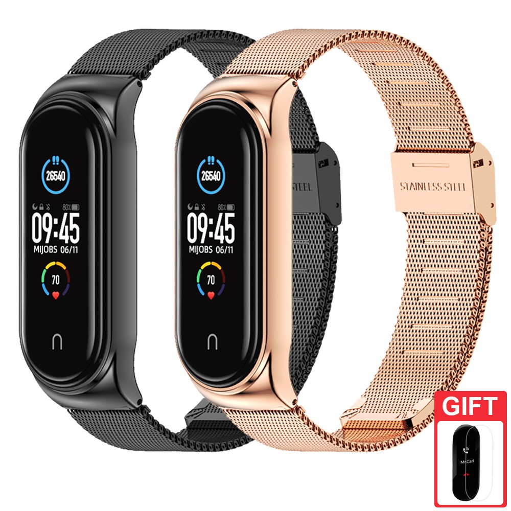 สร้อยข้อมือสายรัดโลหะอุปกรณ์เสริมสายรัดข้อมือสแตนเลสสําหรับ Xiaomi Smart Band 10 9 8 / Band 10 Ceramic Edition