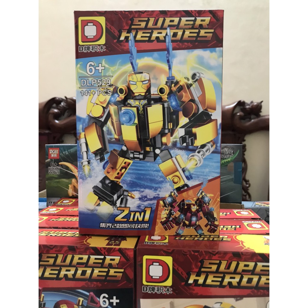 Lego Superhero Assembly Ironman DLP529 Iron Man เปลี ่ ยนเกราะ Hulkbuster