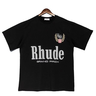 เสื้อยืดผ้าฝ้ายพิมพ์ลายขายดี 【HOT】Rhude เสื้อยืดแขนสั้น ผ้าฝ้าย พิมพ์ลาย แฟชั่นสําหรับผู้ชาย ผู้หญิง