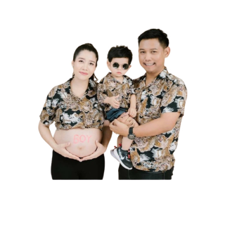 เสื้อฮาวาย เสื้อเด็ก เสื้อครอบครัว เด็ก&ผู้ใหญ่ Hawaiian aloha Shirts ハワイアンシャツ เสือ100ดำ