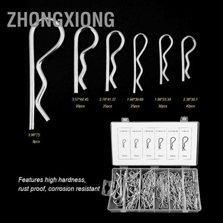 Zhongxiong R Cotter Pin ชุดคลิปหนีบ 6 ขนาดแตกต่างกันพร้อมกล่องพลาสติก 150 ชิ้น