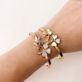 「 โค้ด ZJRP2 ลดทันที 45.- | ช้อปขั้นต่ำ 300.- 」 Margarita Lucky Clover Stainless Bracelet